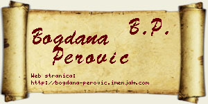Bogdana Perović vizit kartica